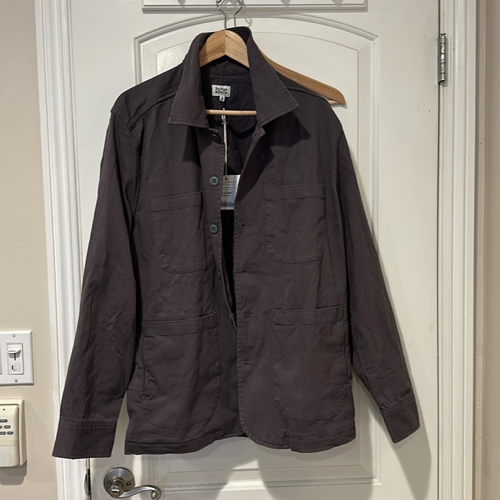 Bridge and Burn The Amos Chore Coat in charcoal twill size Large